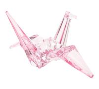 Ipetboom Transparent Acrylic Origami Crane Figurine Delicate Bird Sculpture Household Animal Ornament for Birthday Holiday Decoration Table Display