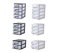 Ipetboom Transparent White Two-layer Plastic Drawer Storage Cabinet Portable Desktop Organizer Box for Office Bathroom Cosmetics Jewelry Sundries Holder with Spacious Compartment