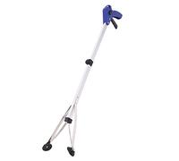 Ipetboom Trash Grabber Aluminium Alloy Foldable Lightweight Reaching Assist Tool with High Strength Elastic Clamp White for People with Disabilities in The Car and Hospital