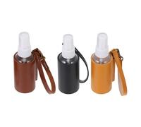 Ipetboom Travel Perfume Bottle Set 3pcs with Clip Holder and Pu Cover 2oz Refillable Containers for Backpack and Hiking