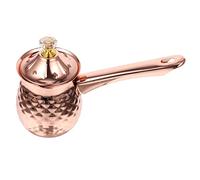 Ipetboom Turkish Coffee Pot Rose Gold Stainless Steel Handmade Stovetop Milk Steamer Small Milk Pot with Comfortable Side Handle for Home Coffee Shop Restaurant