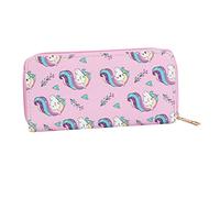 Ipetboom Unicorn Long Wallet for Women Compartments and Pu Leather Cartoon Unicorn Pattern Purse for Girls and Ladies to Carry Coins and Cards