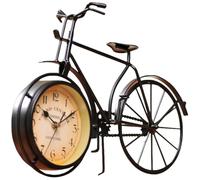Ipetboom Unique Bicycle Shaped Metal Desk Clock with Mute Alarm Function for Office and Classroom Use Creative Vintage Bedside Alarm Clock for Home Random Color
