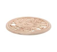 Ipetboom Unpainted Round Wood Appliques Hollow Relief Carved Flower Decals Wooden Decorative Plates for Home Decor Furniture Wood Trim Wall Cupboard Door Bed Cabinet Dresser Mirror Accents
