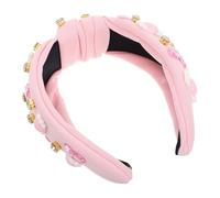 Ipetboom Valentine's Day Jeweled Heart Headband Knot Hairband with Rhinestones for Women Cute and Festive Hair Accessory for Celebrating Love and Adorable Moments