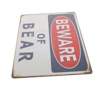 Ipetboom Vintage Bear Caution Sign Sturdy Outdoor Warning Sign for Public Safety Awareness Frameless Retro for Home and Garden Bear Activity