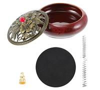 Ipetboom Vintage Ceramic Incense Holder Large Alloy Burner for Cone Stick Coil Incense Decorative Fireproof Censer for Home Yoga Meditation Office and Gift