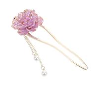 Ipetboom Vintage Chinese Hair Stick Retro Enamel Peony Hairpin Traditional Women Hairpin for Parties and Weddings