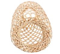 Ipetboom Vintage Decorative Bamboo Lampshade for Restaurant Hanging Light Cover Odorless Handwoven Farmhouse Lamp Shade for Dining Area Kitchen Bar and Club Lighting