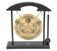 Ipetboom Vintage Double Dragon Copper Gong Ornament Chic Desktop Decor Feng Shui Craft with Zodiac Pattern Stable and Elegant Home Adornment for Office and Living