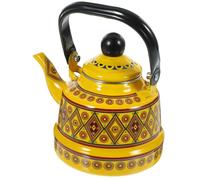 Ipetboom Vintage Enamel Stovetop Teakettle Heat Resistant Water Kettle for Home Camping Portable Teapot with Elegant Printing Suitable for Induction and Gas Hob Use