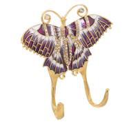 Ipetboom Vintage European Butterfly Wall Hook Double Metal Hanger for Coats Towels Keys Handbags Resistant Decorative Storage for Home Office Hotel Spaces