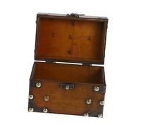 Ipetboom Vintage European Design Wooden Jewelry Organiser Box with Lid, Sturdy Craftsmanship and Elegant Brown Finish, for Present Packaging or Store Window Display, Retro Style Storage