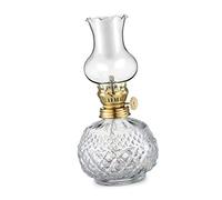 Ipetboom Vintage Glass Kerosene Lamp for Table with Wick Portable Retro Oil Lantern for Home Decor Emergency Lighting and Garden Ambiance High Temperature Resistant Design