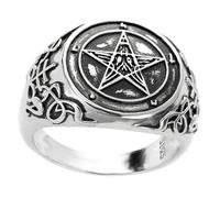 Ipetboom Vintage Gothic Pentacle Finger Ring for Women Delicate Witchcraft Jewelry Decoration Skin Friendly Punk Style Ornament for Festival Parties and Daily Wear