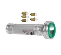 Ipetboom Vintage Iron Flashlight Retro Handheld Torch for Outdoor Use and Photography Props Portable Design with Bulbs for Nostalgic Decoration and Scenes