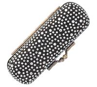 Ipetboom Vintage Lipstick Case and Organizer Mirror, Alloy Copper Plated Anti-Break Protective Holder for Travel and Jewelry Storage, Small Black Makeup Storage Box