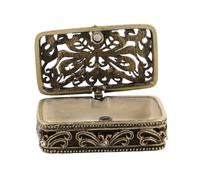 Ipetboom Vintage Metal Butterfly Jewelry Box Handmade Enamel Zinc Alloy Trinket Organizer with Retro Design Sturdy Necklace Case and Decorative Chest for Women Bridal Parties and Collectors