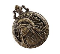 Ipetboom Vintage Quartz Pocket Watch with Chain for Men and Women, Alloy Material, Precise Quartz Movement, Good Touch Feeling, Classic Indian Pattern Design Suitable for Daily Use