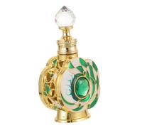 Ipetboom Vintage Refillable Travel Perfume Bottle with Metal Flower Design Antique Glass Container for Essential Oils and Fragrances Keepsake for Home Decor and Portable Use