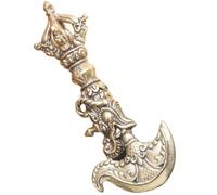 Ipetboom Vintage Tibetan Vajra Pestle Brass Ornament Intricate Dharma Pestle Decoration for Home and Office Unique Religious Brass Craft for Living and Study Display