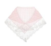Ipetboom Vintage Triangle Head Scarf for Women Summer Use Made of Breathable Polyester Fabric Versatile and Non-slip Pink Retro Lace Hair Bandana for French Countryside Style and Everyday