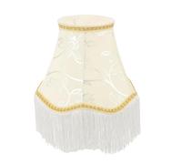 Ipetboom Vintage Victorian Tassel Lamp Shade with Embroidered Floral Design Flared Fabric Bell Lampshade for Floor and Table Lamps Soft Light Diffusion for Living and Bedroom Decor