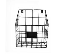 Ipetboom Wall Mounted Storage Shelf Black Magazine Organizer Basket for Efficient Space Saving Storage for Files Newspapers and Crafts Any Room