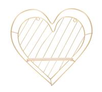 Ipetboom Wall Rack Wall Storage Rack Simple Generous Design Wood Iron Material Rust Prevention Creative Heart Design for Living Room