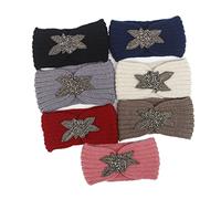 Ipetboom Warm Headband Hair Wrap Girls Headbands Handmade Crochet Hair Band Woolen Yarn Headdress Simple Headwrap for Women Girls