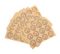 Ipetboom Wax Seal Sticker Kraft Paper 12 Pcs Heart Sealing Adhesive Stickers Baking Food Label for Stationery