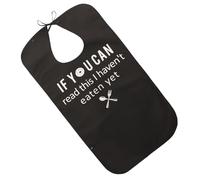 Ipetboom Wear Resistant Adult Dinner Bib with Lace and Button Reusable Washable Clothing Protector for Elderly and Disabled Lightweight Funny Mealtime Apron with Food Crumb Collector for