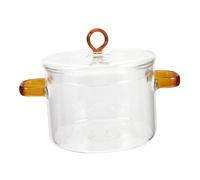 Ipetboom Wear Resistant Glass Stockpot with Lid High Borosilicate Double Handle Stew Pot for Slow Cooking Ovenproof and Microwave Safe Kitchen Pot for Noodles Soup and More