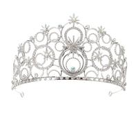 Ipetboom Wedding Crown Silver Tiara Headband for Brides Princess Crystal Crowns for Women Birthday Party Hair Accessories