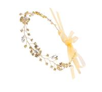 Ipetboom Wedding Crystal Headdress Gold Rhinestone Hair Band Handmade Bridal Headwear for Bride Bridesmaid Elegant Wedding Hair Decor for Special Occasions