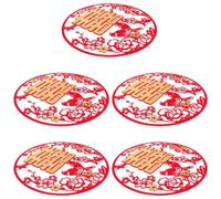 Ipetboom Welcome Board Keeps Bright a Long Time Wedding with 5pcs Double-Happiness Paper-Cut Sticker Chinese Traditional Flocking Cloth Decoration for Wedding Easy to Decorate and Party