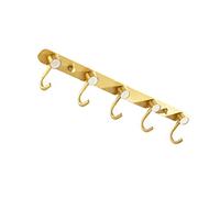 Ipetboom White Gold Hook Wall Mounted Coat Rack Space Aluminum Bathroom Wall Hook for Hanging Hats Scarves Bags Smooth Surface Multi Functional for Dressing Rooms and Indoor Organization