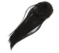 Ipetboom Wide Brim Headband Wig with Front Bangs Synthetic Dark Brown Hair Extensions for Women Rhinestone Embellished Hairpiece for Weddings Parties and Daily Wear Comfortable Lightweight