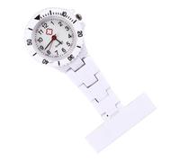 Ipetboom Women Nurse Fob Watch Clip Pocket Watch with Movement Water Resistant Date Weekday Display Transparent Face Brooch Pin for Medical Staff and Healthcare Professionals