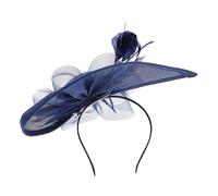 Ipetboom Women’s for Weddings Comfortable Fit, Elegant Headwear Mesh Fascinator Wedding Hat Headband, Adjustable Size Tea Parties and Special Occasions Dark Blue