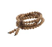 Ipetboom Wood Bead Necklace Agarwood Zen Rosary Buddhist Prayer Bracelet Handmade for Meditation Yoga Peaceful Reflection