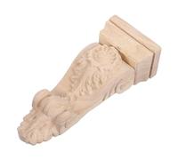 Ipetboom Wood Ornate Bracket Decorative Corbel Unfinished Carved Wood Onlay for Cabinet Trim Column Capital Mantel Bracket Kitchen Island Wall Corbels Doorway Accents