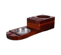 Ipetboom Wooden Cigar Ashtray and Integrated Cigar Cutter, Multi-functional Brown Ash Tray with Whiskey Holder with Drawer and Slot, Elegant Tabletop Centrepiece for Travel and Outdoor