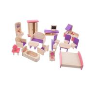 Ipetboom Wooden Dollhouse Furniture Set for Boys DIY Miniature Household Accessories Kit Easy Assembly Doll House Kitchen Table Decor Enhances Creativity and Social Skills Development
