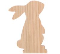 Ipetboom Wooden Easter Bunny Figurine Small Rabbit Decor Unfinished Wood Cutout Tabletop Adorn Easter Wooden Ornament for Teaching Seasonal Home Decoration