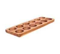 Ipetboom Wooden Egg Holder 12 Slots Acacia Egg Tray Organizer Rack for Refrigerator Kitchen Countertop Serving Display