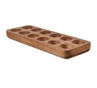 Ipetboom Wooden Egg Storage Tray 12-Hole Egg Holder with Smooth Finish for Kitchen Countertop and Refrigerator Organization, Sturdy Acacia Wood Crate for Fresh Egg Display and Easy Access