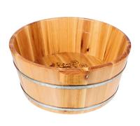 Ipetboom Wooden Foot Bath Basin Thickened Foot Soaking Tub Handles Reusable Pedicure Bucket for Relaxation and Therapeutic Use
