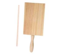 Ipetboom Wooden Gnocchi Boards and Paddle with Stick Household Pasta Maker for Stripe Shaped Dough Easy Clean Solid Wood Tool for Kitchen Cooking and Baking