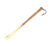 Ipetboom Wooden Handled Shoe Horn for Seniors Portable Rubber Head Shoe Helper Stick with Convenient Hanging for Easy Storage for Pregnancy Household Use